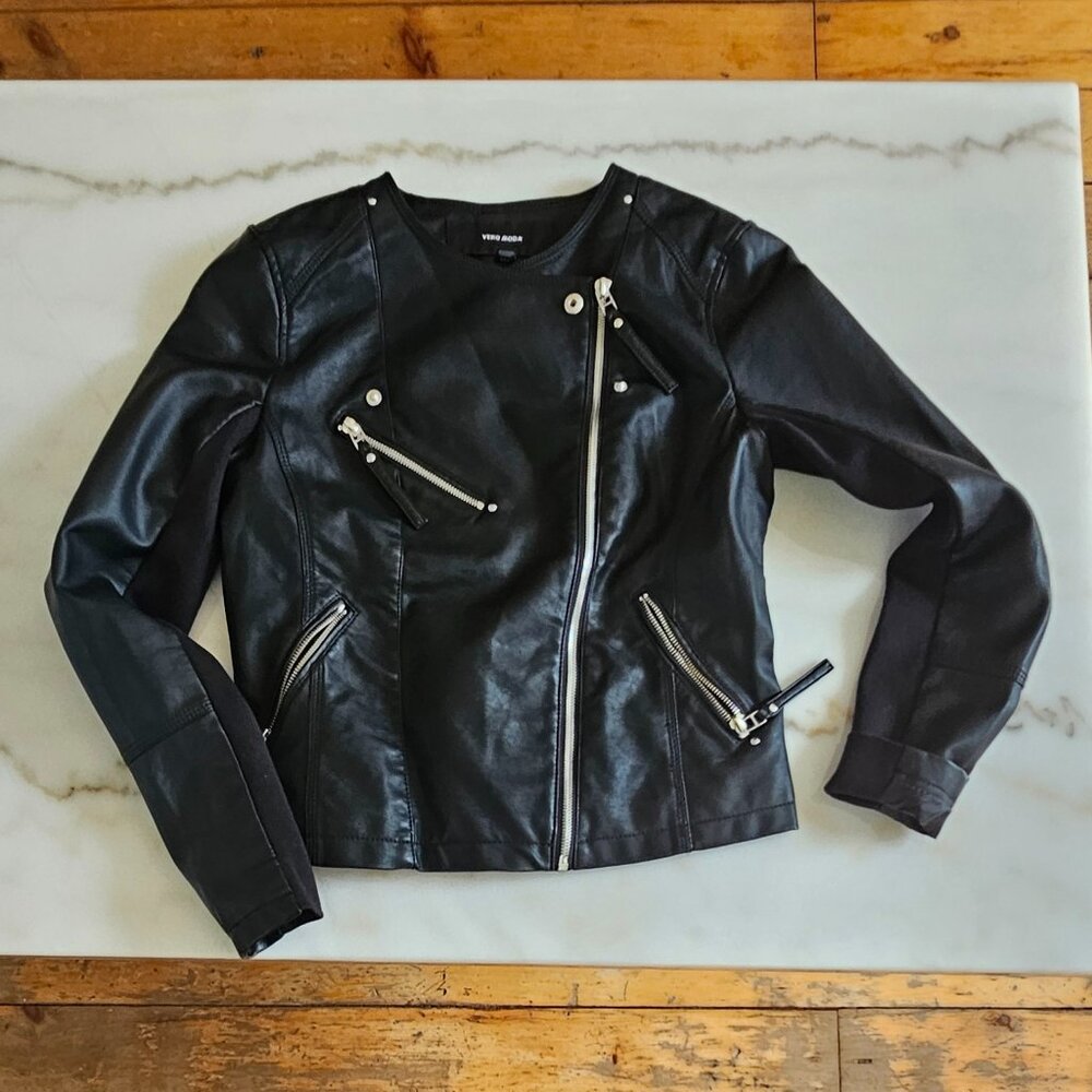 Vera Moda Faux Leather Jacket Size Medium
